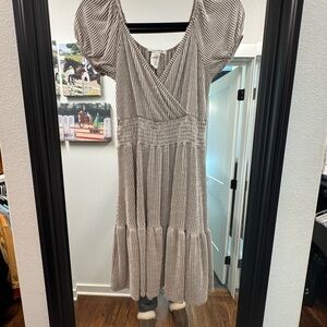 Striped Puff Sleeve Dress